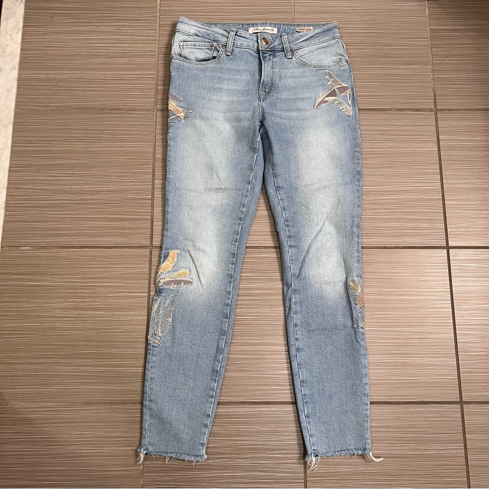 Mavi Womens Adriana Blue Mid Rise Embroidered Denim Skinny Jeans 0 25 - Picture 16 of 16
